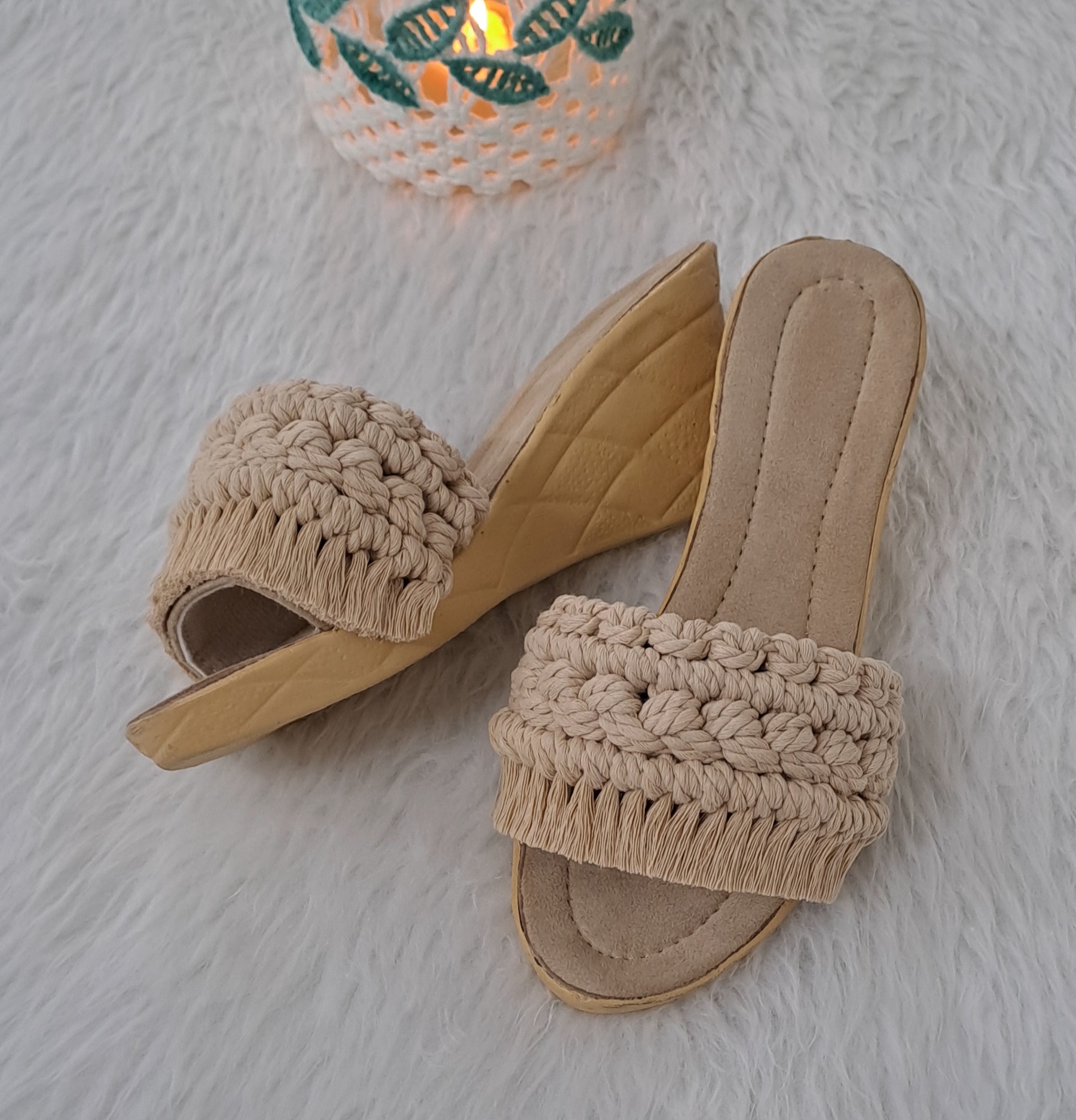 صندل مکرومه مجلسی زنانه