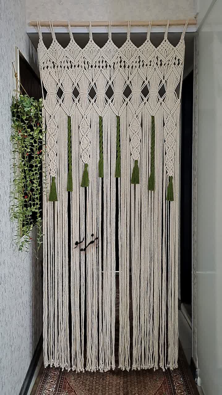 پرده مکرومه بافی