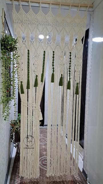 پرده مکرومه بافی