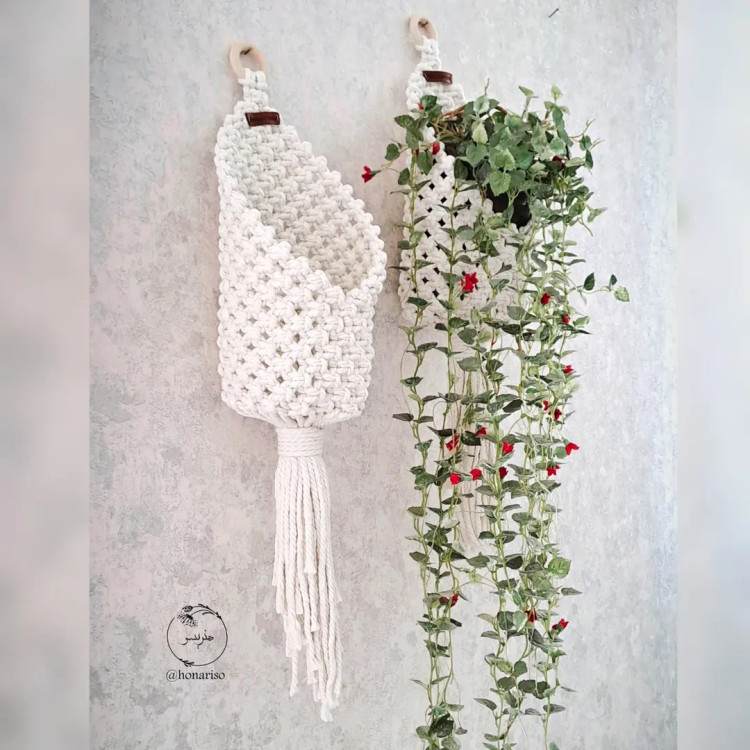 آویز گل مکرومه بافی