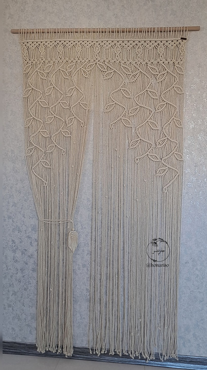 پرده مکرومه بافی طرح رویش