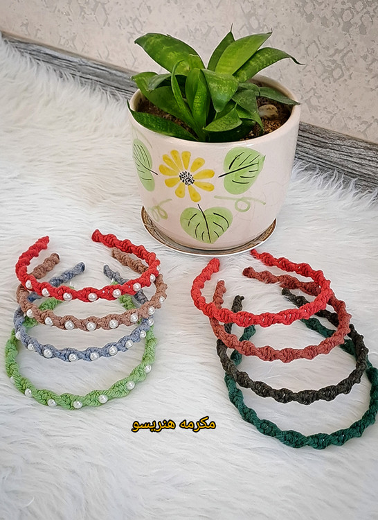 تل رنگ روشن مکرومه