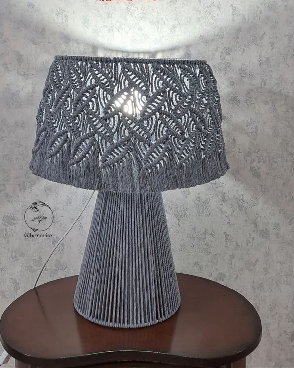 آباژور رومیزی مکرومه