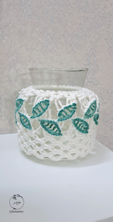 کاور شیشه مکرومه