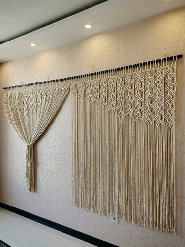 پرده مکرومه بافی